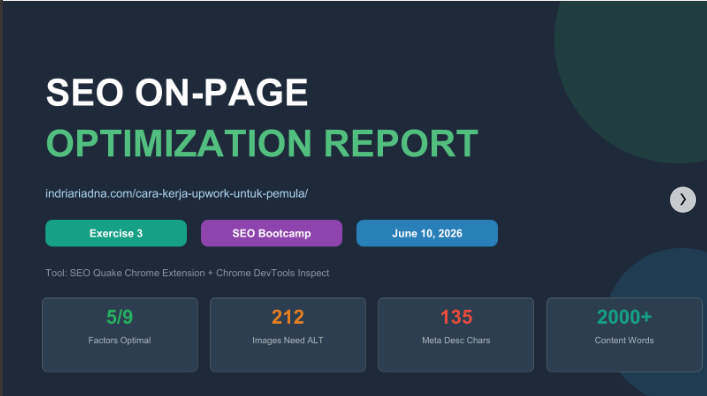 On-page SEO audit and optimization case study for an Indonesian blog